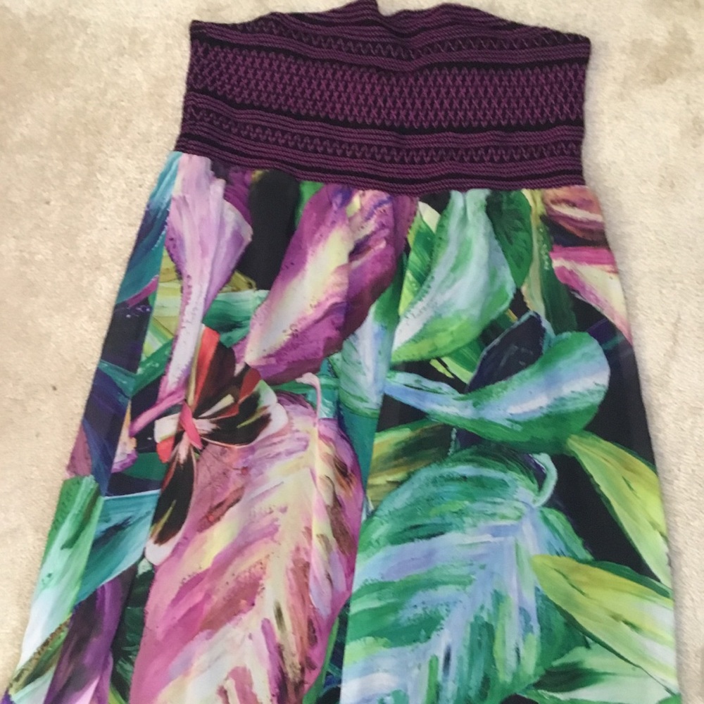 Lane Bryant multi-color strapless Maxi Dress